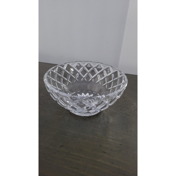 Vintage Heavy Cut Diamond Crystal Bowl set - Picture 7 of 9